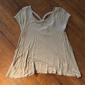 Short sleeve cross back blouse